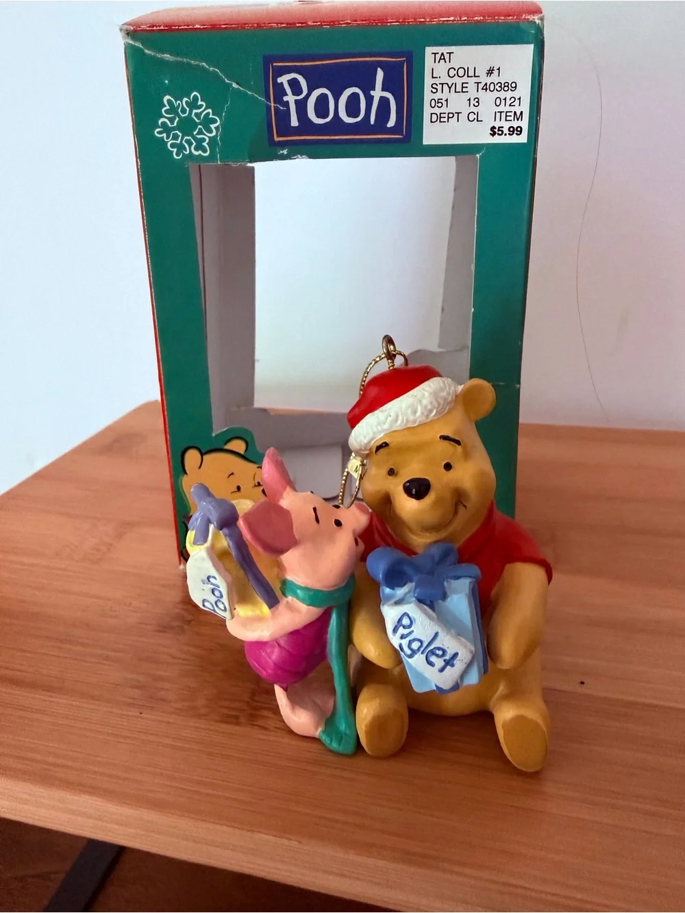 Vintage Disney Pooh & Piglet Christmas Ornament - Holiday Collectible!